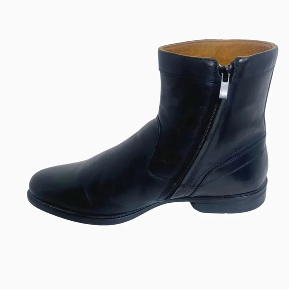 SOLD Florsheim Men's Black Leather Medfield Plain Toe Zip Boot - Picture 5 of 9